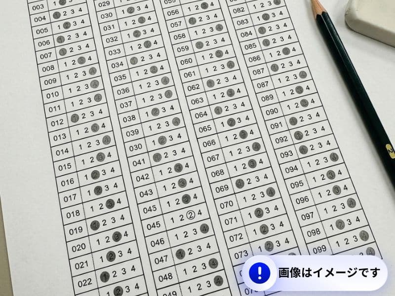 ねこ検定の試験のマークシート受験のイメージ